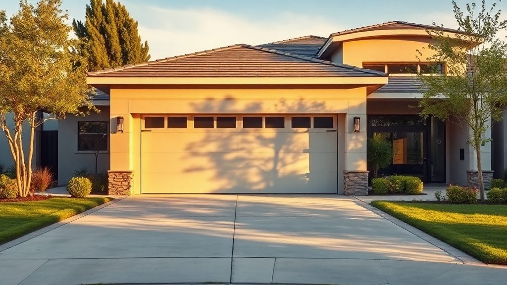 Modern home with a new two-car garage door installed by Rise Garage Doors in Lake Park, FL